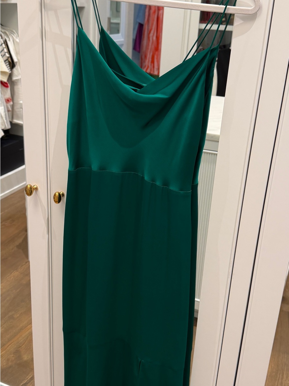Intermix Emerald Green Slip Dress with Cowl Neck